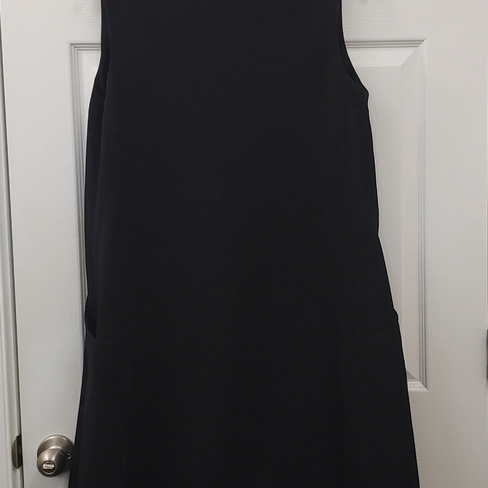 The Collection, black open front, textured, long sleeveless vest cardigan, LG - Picture 9 of 16
